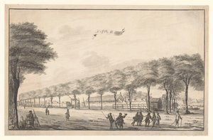 Gezicht op fort de Waterplaats aan de Molenvliet te Batavia door A. de Nelly (possibly)