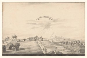 Gezicht op het fort van Salatiga