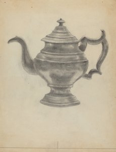 Pewter theepot door Aaron Dermansky