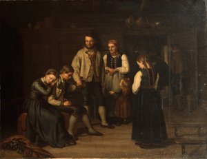 Het dagelijks leven in de woonkamer van een Noorse boer door Aasta Hansteen