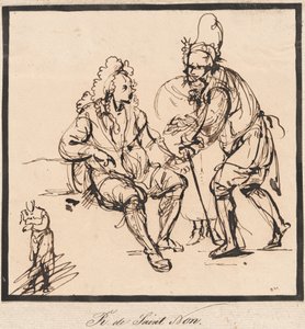 Een tuinman en een heer door Abbé de Saint Non Jean Claude Richard