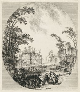Deel van de oude Via Appia door Abbé de Saint Non Jean Claude Richard after Jean Baptiste Le Prince