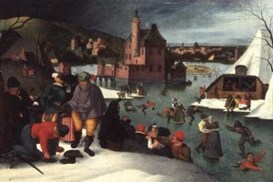 Winterlandschap door Abel Grimmer or Grimer