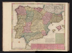 Kaart van Spanje en Portugal door Abraham Allard