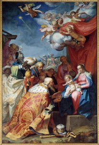 Aanbidding der Wijzen. door Abraham Bloemaert