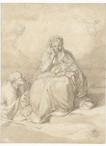 De heilige Familie door Abraham Bloemaert