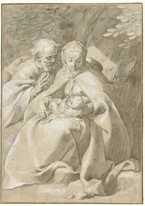 De heilige Familie door Abraham Bloemaert