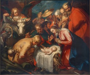 De aanbidding van de herders door Abraham Bloemaert