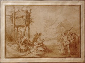 Latona en de Lycische boeren door Abraham Bloemaert