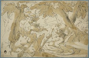 Mercurius en Argus door Abraham Bloemaert