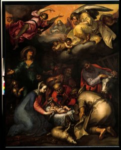 De aanbidding van de herders door Abraham Bloemaert