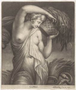 Ceres in een korenveld door Abraham Bloteling