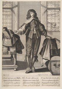 Een Knecht die de Luxe Kleding van Zijn Meester Opruimt door Abraham Bosse