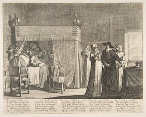Dood van de rijke man La Mort du mauvais riche door Abraham Bosse
