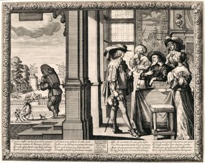 Vertrek van de Verloren Zoon (gravure) door Abraham Bosse