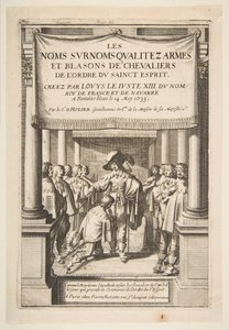 Frontispice voor Pierre dHoziers Les noms surnoms qualitez armes et blasons des chevaliers