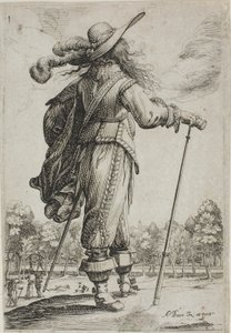 Man met een Stok, gezien van achteren, uit De Tuin van Franse Adel door Abraham Bosse