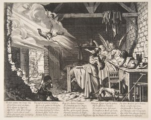 De dood van Lazarus, 1620-76 door Abraham Bosse