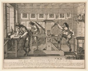 De drukkers in hun werkplaats, uit de serie Kunstenaars in hun studio