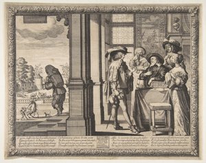 De verloren zoon verlaat het huis, ca. 1636 door Abraham Bosse