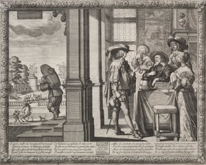 De Verloren Zoon: De Verloren Zoon Neemt Afscheid van Zijn Ouders door Abraham Bosse