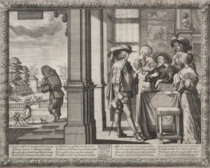De Verloren Zoon: De Verloren Zoon Neemt Afscheid van Zijn Ouders door Abraham Bosse