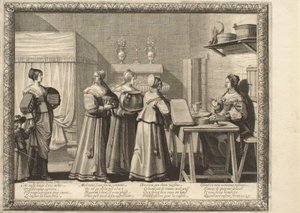 De bruiloft op het platteland: de huwelijksgeschenken door Abraham Bosse