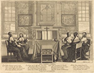 De Wijze Maagden in Gebed door Abraham Bosse