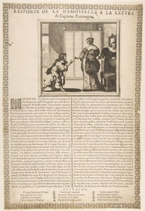 Antwoord van een jonge dame op de brief van de kapitein, ca. 1636 door Abraham Bosse