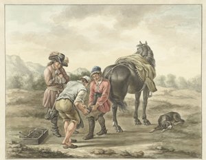 Hoefsmid in landschap door Abraham Delfos