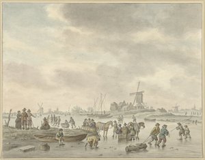 IJsvermaak door Abraham Delfos