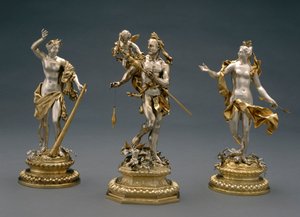 Hercules, Omphale en Venus, c.1695-1700 (gedeeltelijk verzilverd)