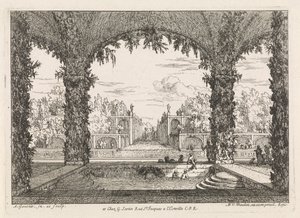 Tuin met bad door Abraham Genoels