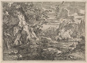 Weg doorheen een rots door Abraham Genoels