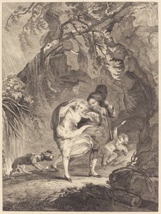 De Windvlaag door Abraham Girardet after Antoine Lebel