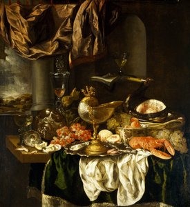 Stilleven met landschap, 1650s door Abraham Hendricksz van Beyeren