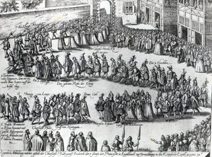 Processie voor het huwelijk van Frederik V, keurvorst van de Palts en prinses Elizabeth, c.1613