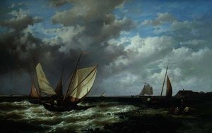 Kustlandschappen met vissersvaartuigen