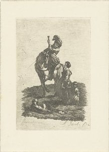 Ruiter te paard door Abraham Jacobi