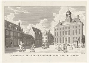 Stadhuis te Leeuwarden door Abraham Jacobsz. Hulk