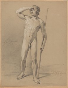 Staand mannelijk naakt, van voren gezien (1e prijs 1810) door Abraham Johannes Ruytenschildt
