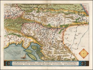 1574 kaart van de westelijke Balkan door Abraham Ortelius door Abraham Ortelius
