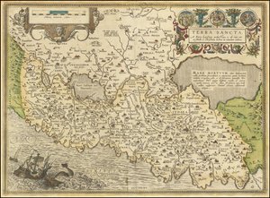 1584 kaart - Terra Sancta, a Petro Laicstain perlustrata, et ab eius ore et schedis a Christiano Schrot in tabulam redacta