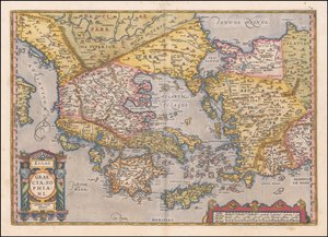 1584 kaart van Griekenland en West-Turkije door Abraham Ortelius