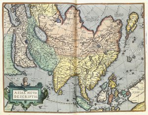 Azië, 1592 door Abraham Ortelius