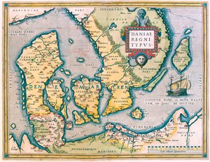 Denemarken, Zuid-Zweden door Abraham Ortelius
