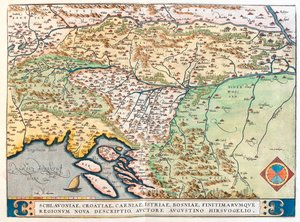 Italië (Regio: Friuli-Venezia Giulia), Oostenrijk (deelstaat: Tirol, Karinthië), Slovenië, Noord-Kroatië, midden-noord Bosnië-Herzegovina door Abraham Ortelius