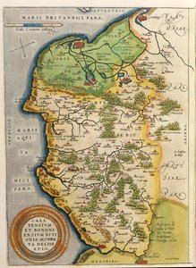 Kaart van het gebied van Calais, uit Theatrum Orbis Terrarum door Abraham Ortelius