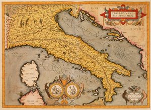 Kaart van Italië door Abraham Ortelius