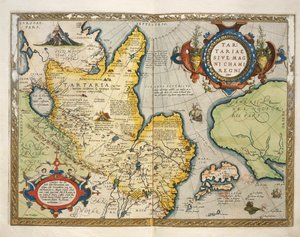 Kaart van Tartary, Noord-Centraal Azië, uit Theatrum Orbis Terrarum door Abraham Ortelius